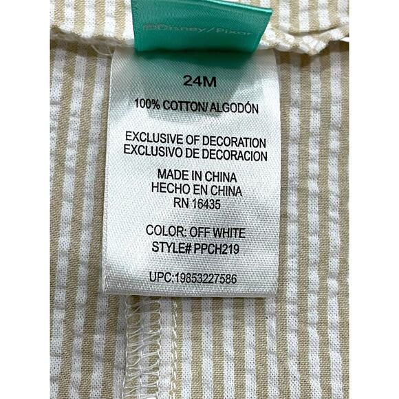 Disney Baby Overalls Boys 24 Months 24M Lightning McQueen Pixar Cars Seersucker - Picture 3 of 4